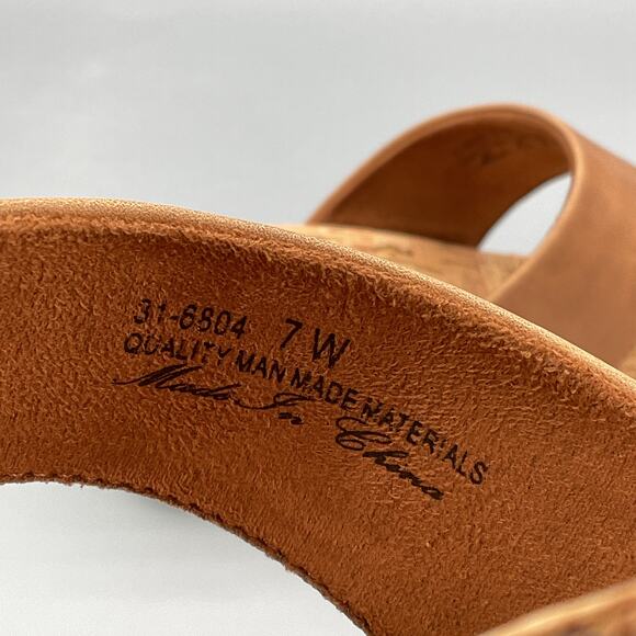 NEW Easy Street Women’s Maryann Wedge Sandals Tan Size 7W - Picture 5 of 10